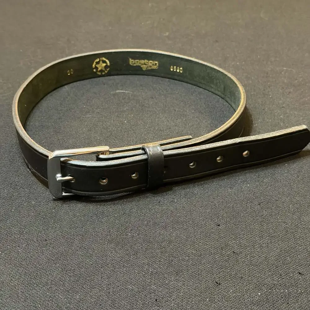 Boston Leather Black Leather Garrison Duty Belt Model 6580 Size 30